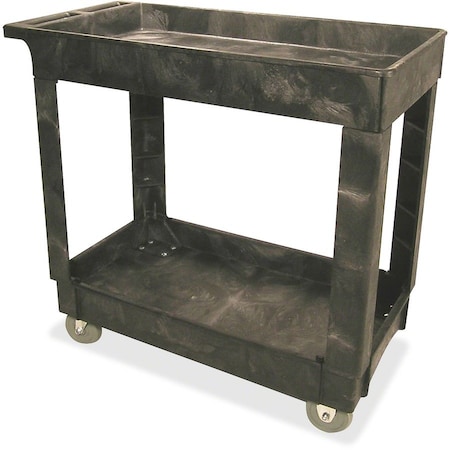 Rubbermaid Commercial 9T6600 Heavy-Duty Utility Cart, 500 lb Load Capacity, 2 Shelves, 34.3" L, 17.4" W, 31.5" H RCP9T6600BLA